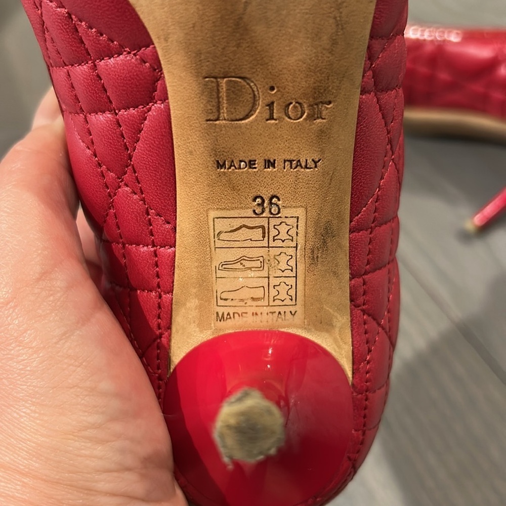 Dior Red Quilted Heels - Picture 8 of 12